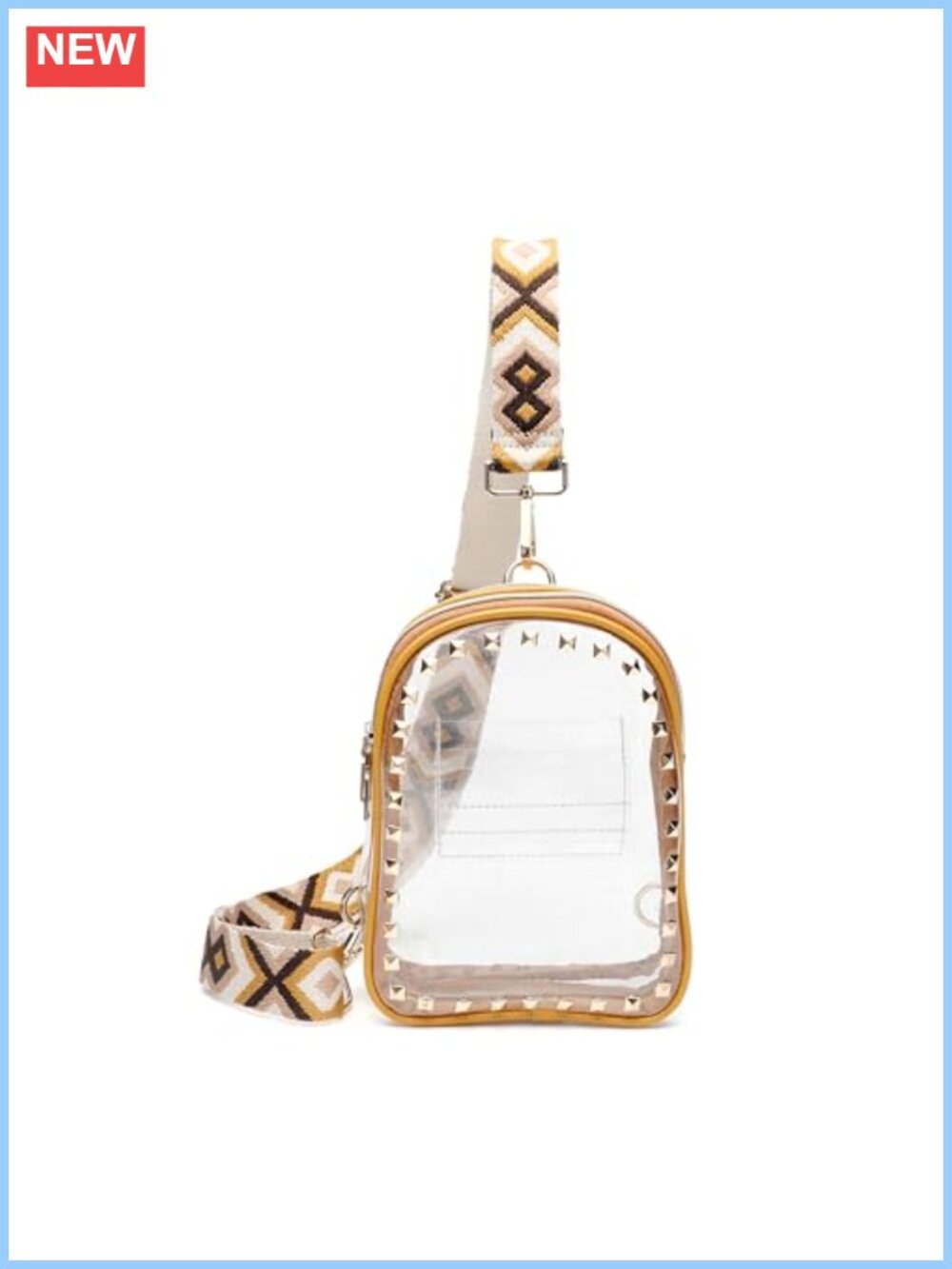 Clear Sling Bag Crossbody Purse Small Transparent PVC Stadium Approved